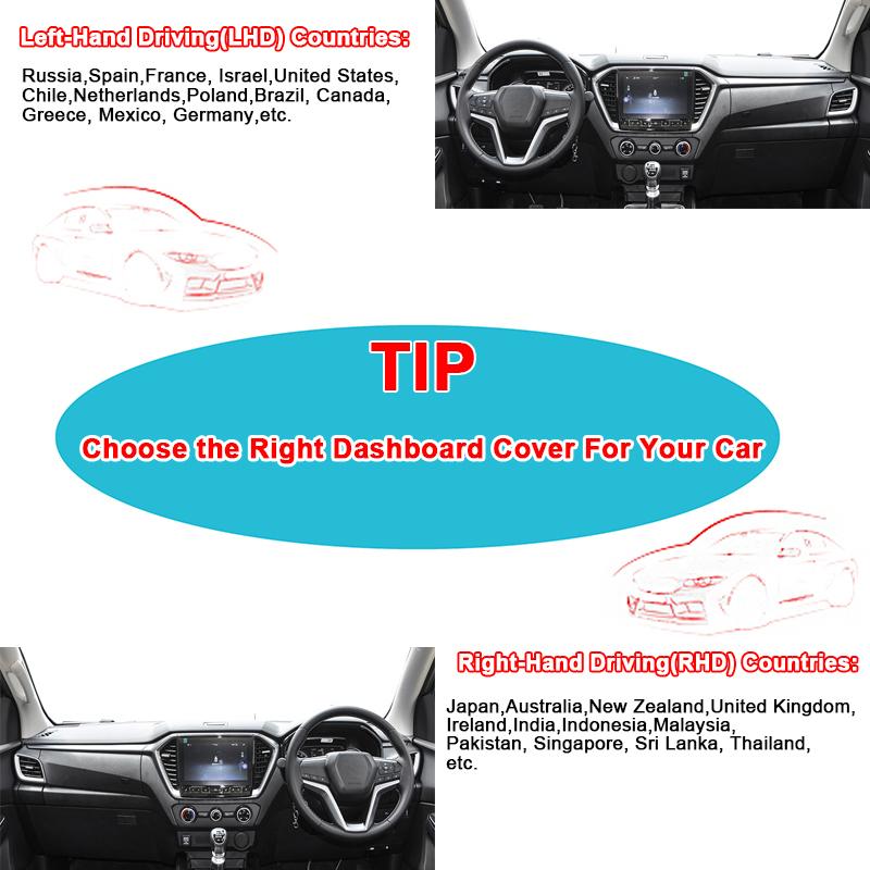 For Isuzu D-Max DMax D Max    2024 Car Dashboard Cover Dash Mat Flannel Suede Polyester Carpet Cape Protector Shade