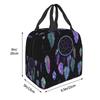 Black Dreamcatcher Print Lunch Box Waterproof Thermal Cooler Food Insulated Lunch Bag Kids for Kids Portable Picnic Tote Bags