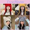 Style Knit Hat For Women With Plush Bear Ears Warm Winter Beanie For Casual Fashion