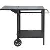 VEVOR Outdoor Grill Dining Cart with Double-Shelf, BBQ Movable Food Prep Table, Multifunctional Foldable Iron Table Top