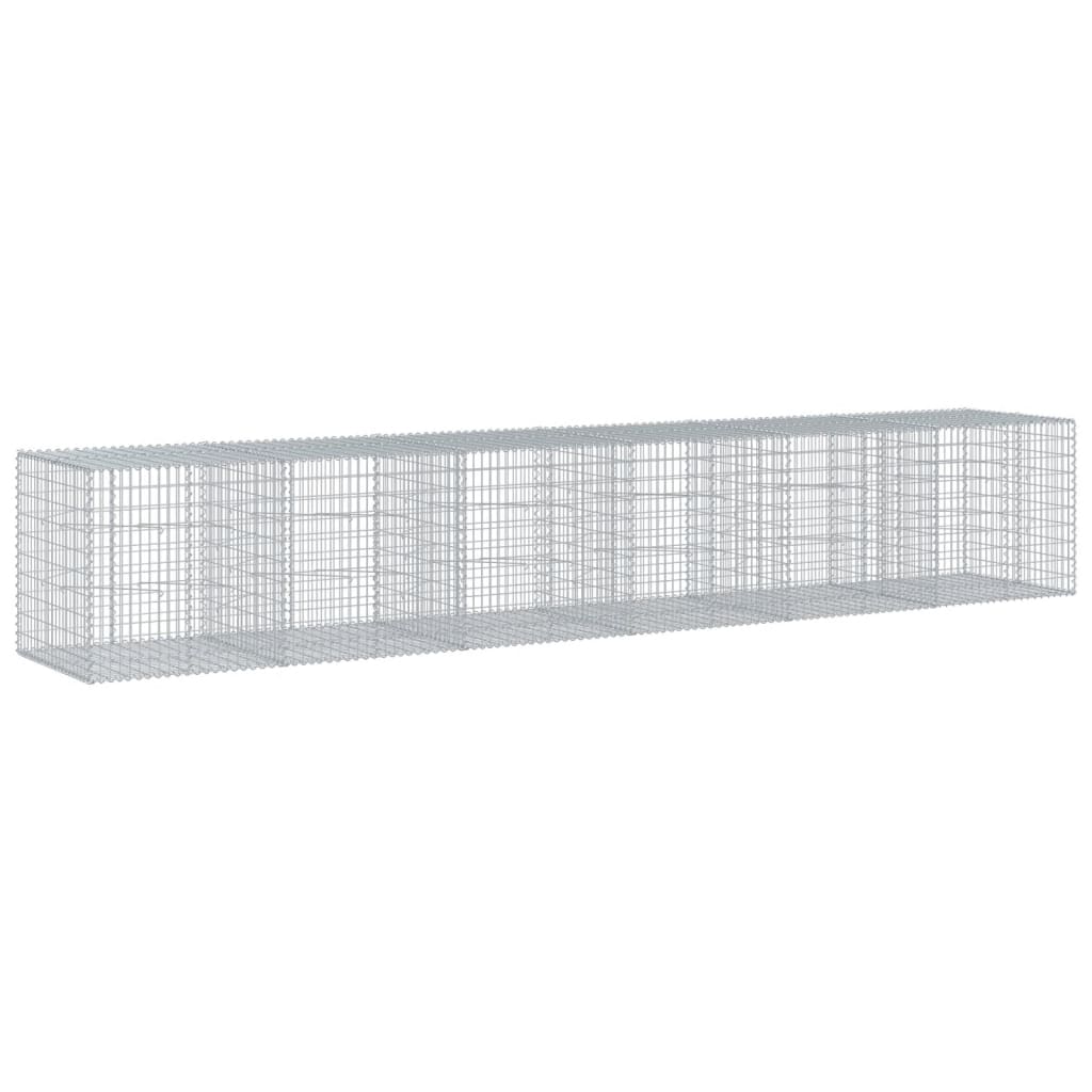 Gabion with Lid 600 X 100 X 100 Cm Galvanized Steel