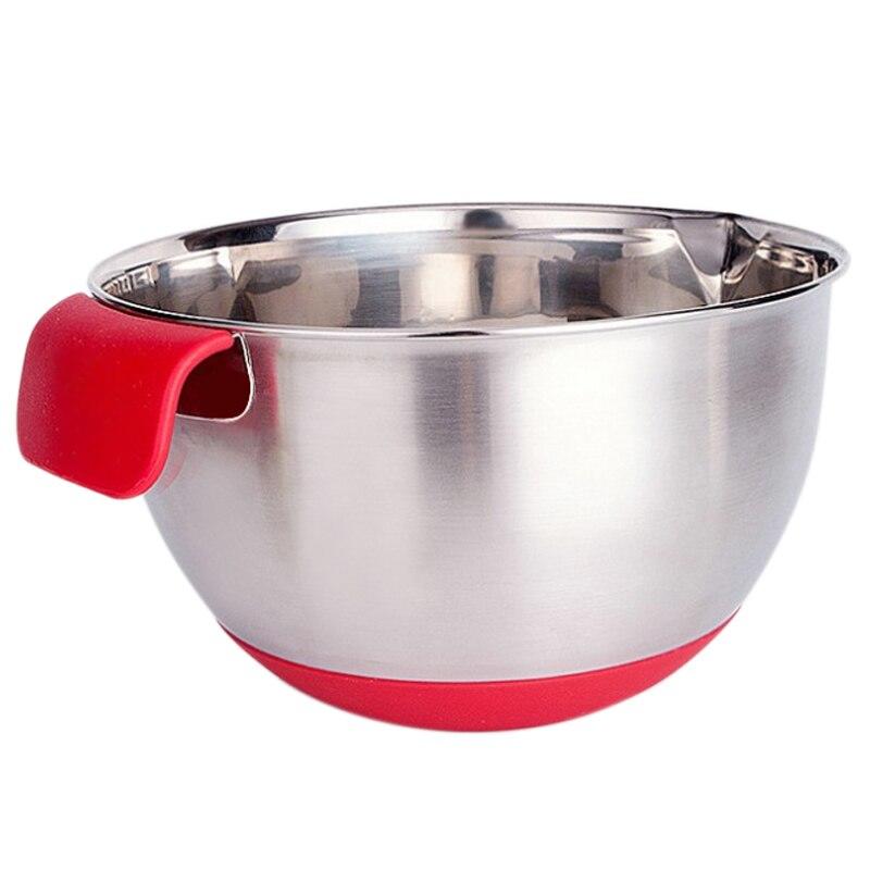 Silicone Handle Stainless Steel Salad Bowl Stainless Steel Sweep Bowl | Salad Bowl | Pool Salad Mix