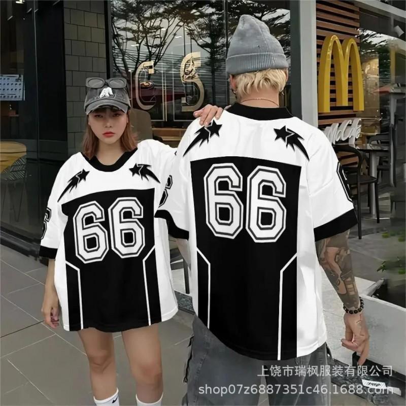 Mens Oversized Hip Hop Streetwear T-Shirt Loose Fit Short Sleeve Cotton Graphic Tee