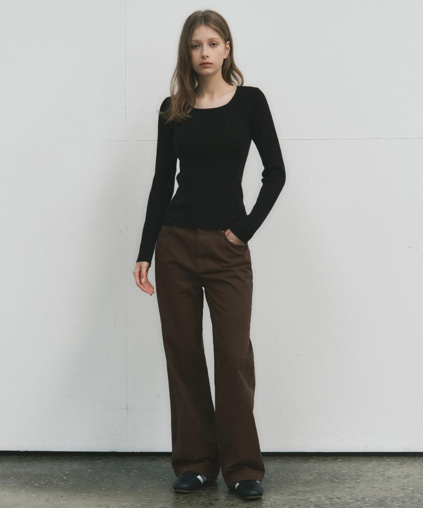 Wednesday Oasis For Woman Jane Square Neck Washable Knit_Black(Wc25-Kn33)
