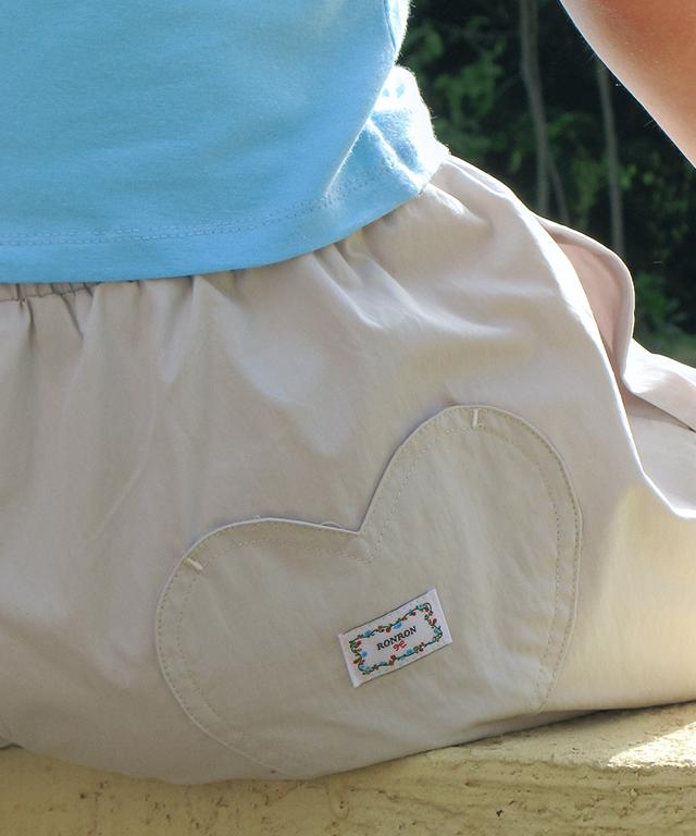 RONRON Back Heart Stitch Pocket Banding Pants Light Gray