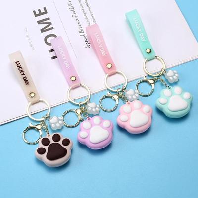 1PC Cartoon Cat Claw Keychain Female Cute Girl Heart Key Chain Car Pendant Bag Decoration