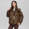 Women's Autumn and Winter Coat Solid Color Stand Collar Hooded Loose Short Thickened Windproof Women's Jacket