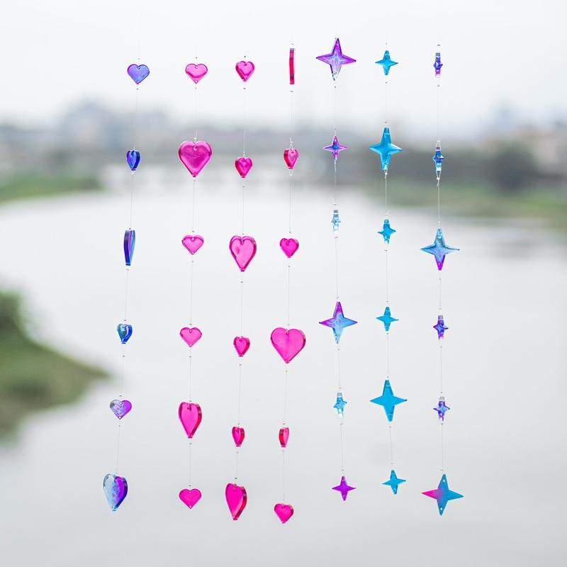 Hjärta Stjärna Epoxihartsform Väggdekoration Hängande Hänge Berlocker Hartsformar för DIY Pärlor Gardin Hantverk