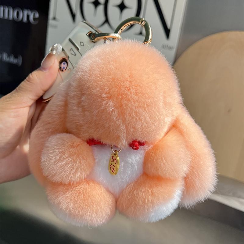 Cute Plush Bunny Keychains Fluffy Rabbit Pendant For Purse/Backpack Cute Gift For Kids Girls