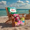 Custom Name Ultra-Soft Beach Towel with Strawberry Shortcake Theme,Ideal for Pool - Camping, Diving - Perfect Travel Essential, Vibrant Beach Towel.