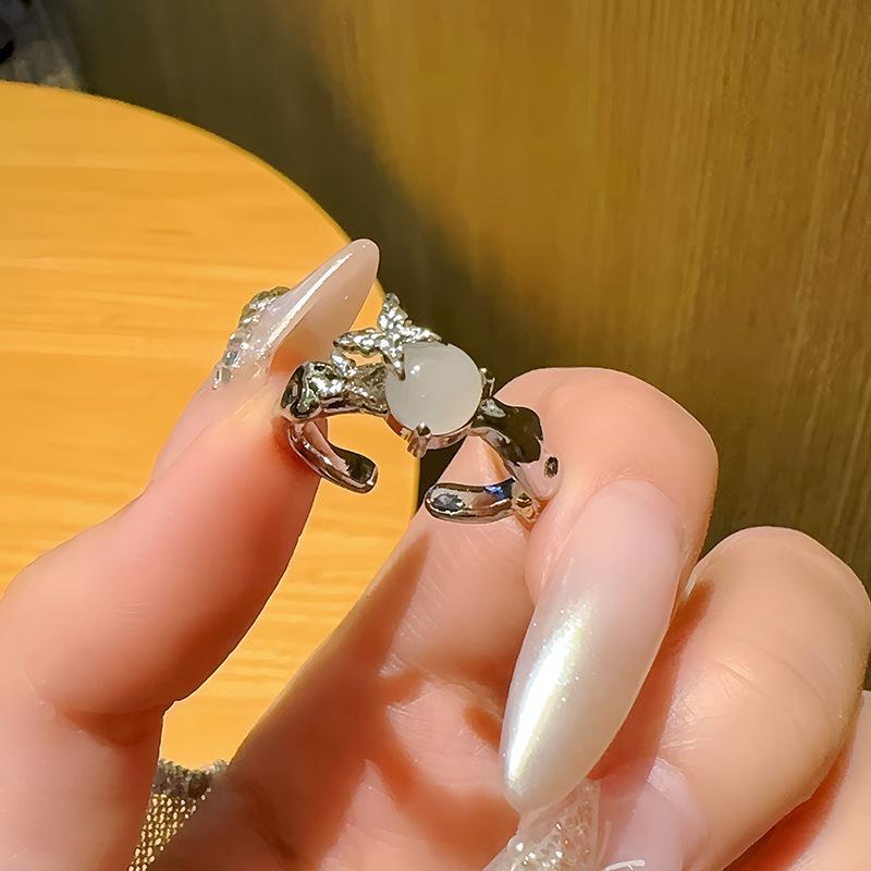 Niche High-End Open Ring Set Stacked Design Cold Wind Personalized Fashion Ring Women