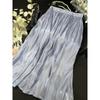 Retro Style Fashionable Pleated Drooping Slimming High Waist A- Line Skirt High-Grade Glossy Pearlescent Chiffon Pleated Skirt