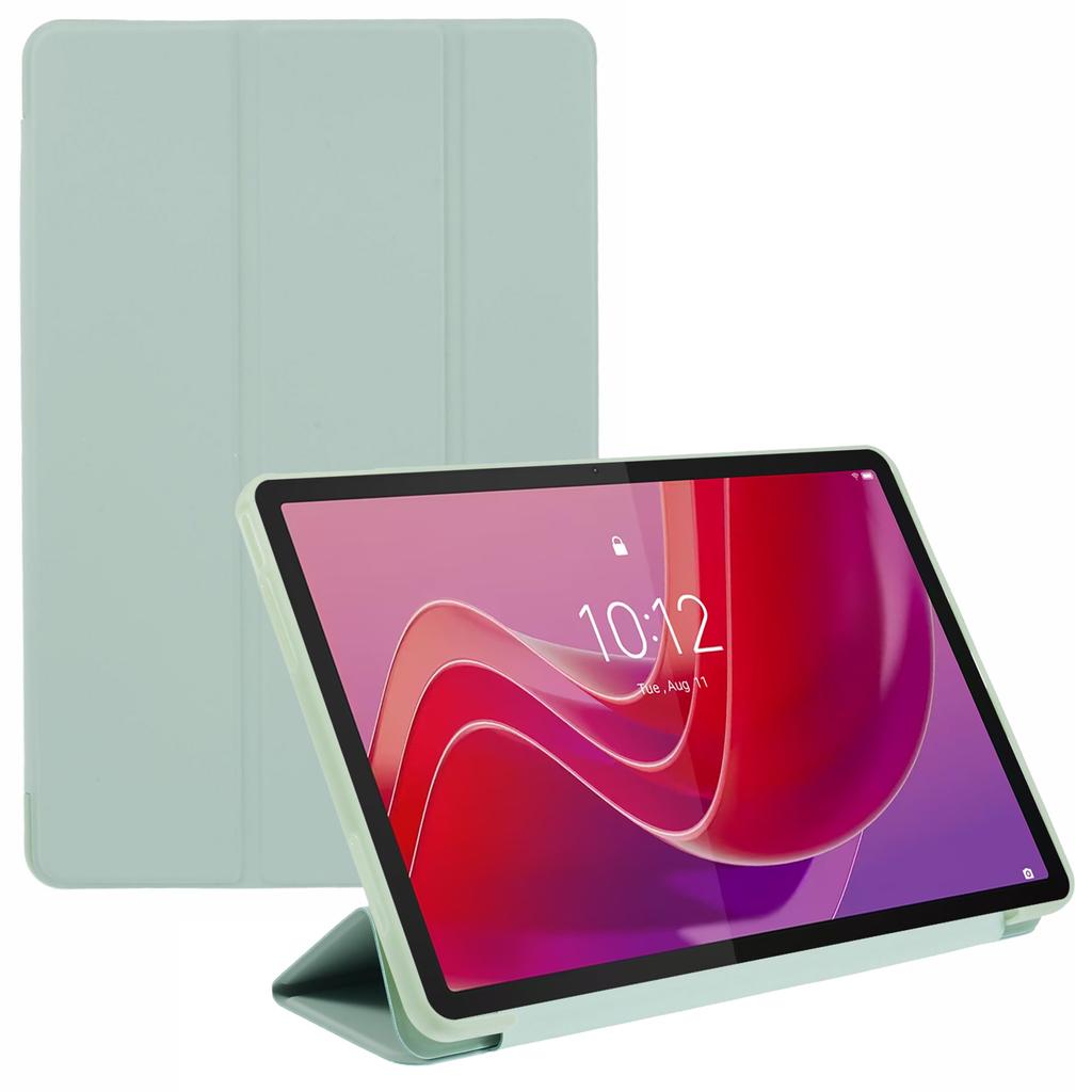 For Lenovo Tab M11/Xiaoxin Pad 11 2024 Case Leather+Silicone Tri-fold Stand Shell Tablet Cover