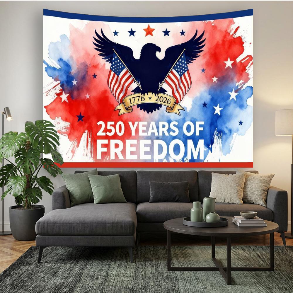USA 250 Years of Freedom Tapestry 17762026 250th Anniversary Decor American Independence Day Backdrop July 4th Patriotic