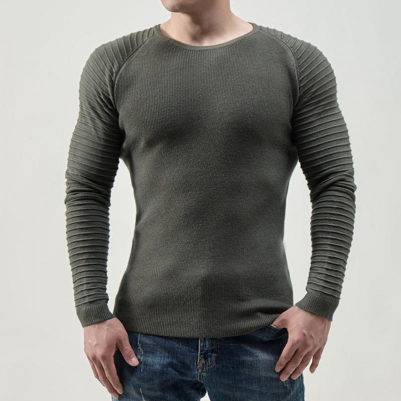 

2024 Men s Autumn/Winter Round Neck Knit Sweater L армія зелений колір