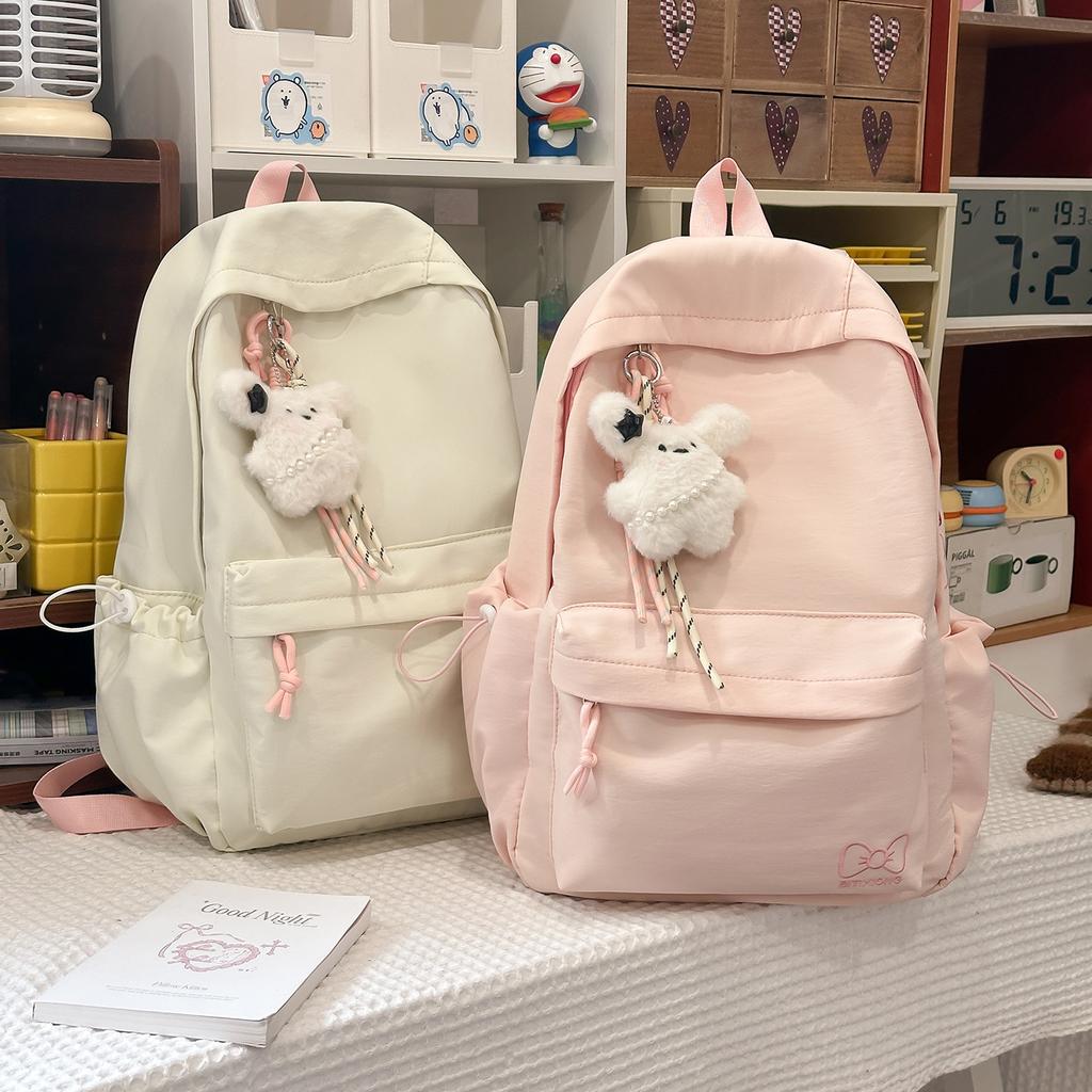 Schoolbag Korean Ins Letter Embroidery Lightweight Junior High School High School Student School Bag Women's Large Capacity Backpack