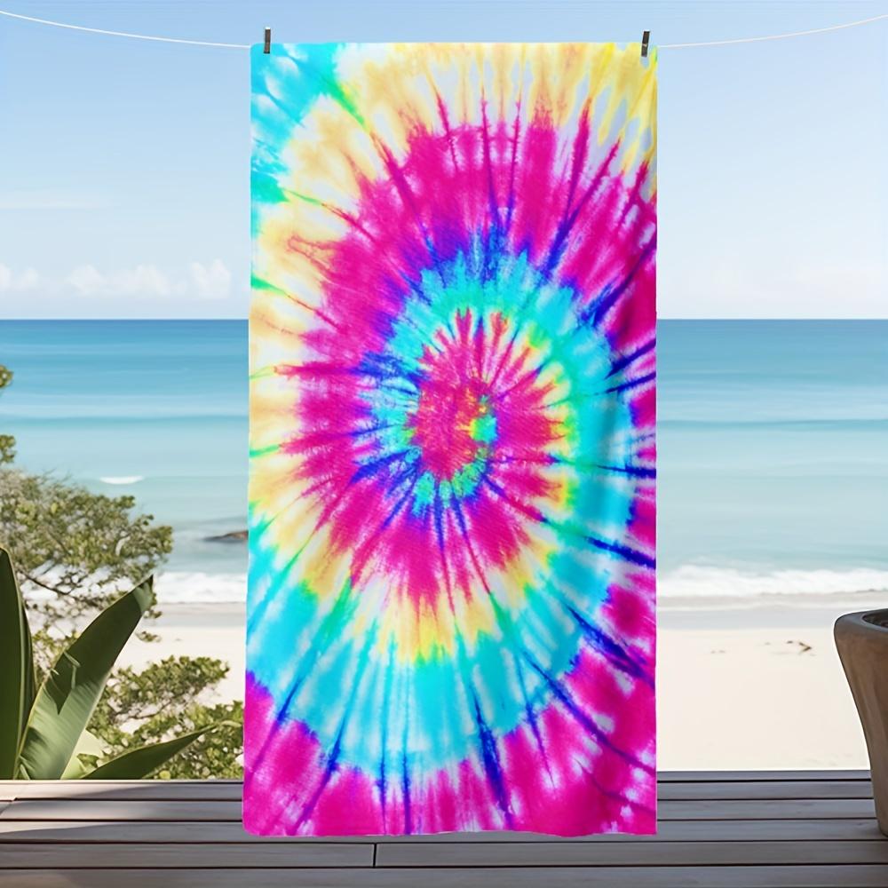 

Extra Large Colored Swirl Printed Beach Towel, Highly Absorbent Quick Soft for Teens Women W40*H60(CM)