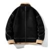 Cappotto da uomo autunno e inverno extra spesso in pelle scamosciata e pile giacca per uomo calda e alla moda giacca con cerniera con fodera spessa