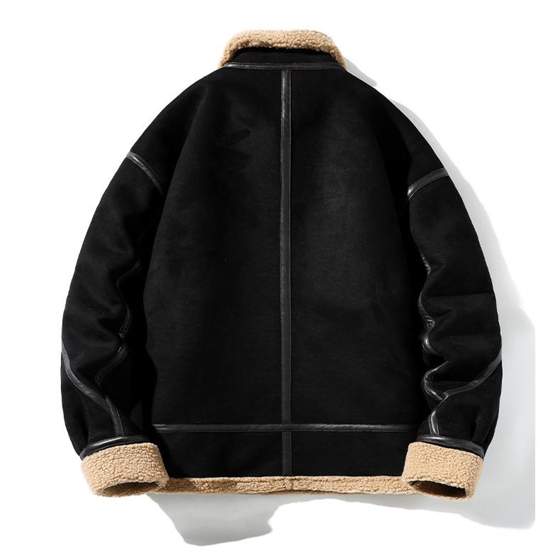 Cappotto da uomo autunno e inverno extra spesso in pelle scamosciata e pile giacca per uomo calda e alla moda giacca con cerniera con fodera spessa