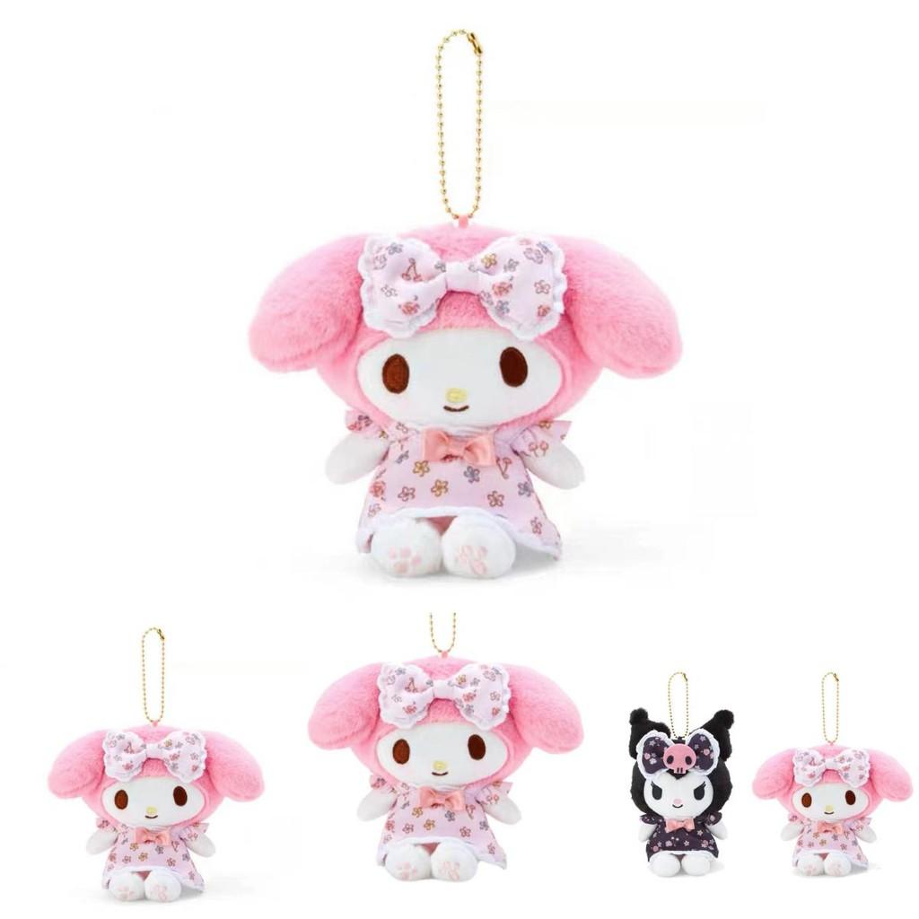 Adorable Kuromi Floral Dress Plush Hanger Sanrio New Japanese Style Collectible