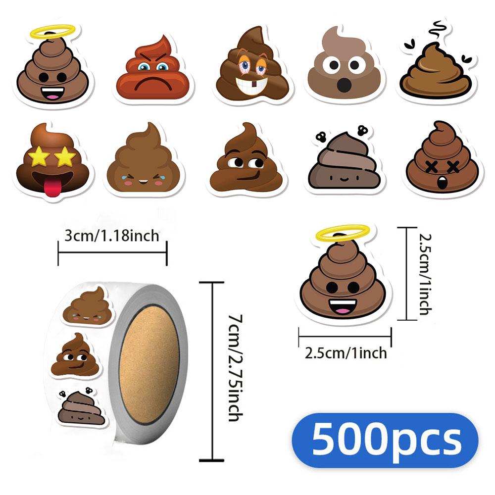 500 STuks Cartoon Kwaadaardige Leuke Poep Rol Sticker Klein Patroon DIY Bagage Skateboard Waterbeker Motorfiets Stickers