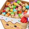 Ice Cream Clicker Fidget Toy Keychain Satisfying Mechanical Switch Sensory Toy Backpack Charm Stress Relief Gift for Adults Kids
