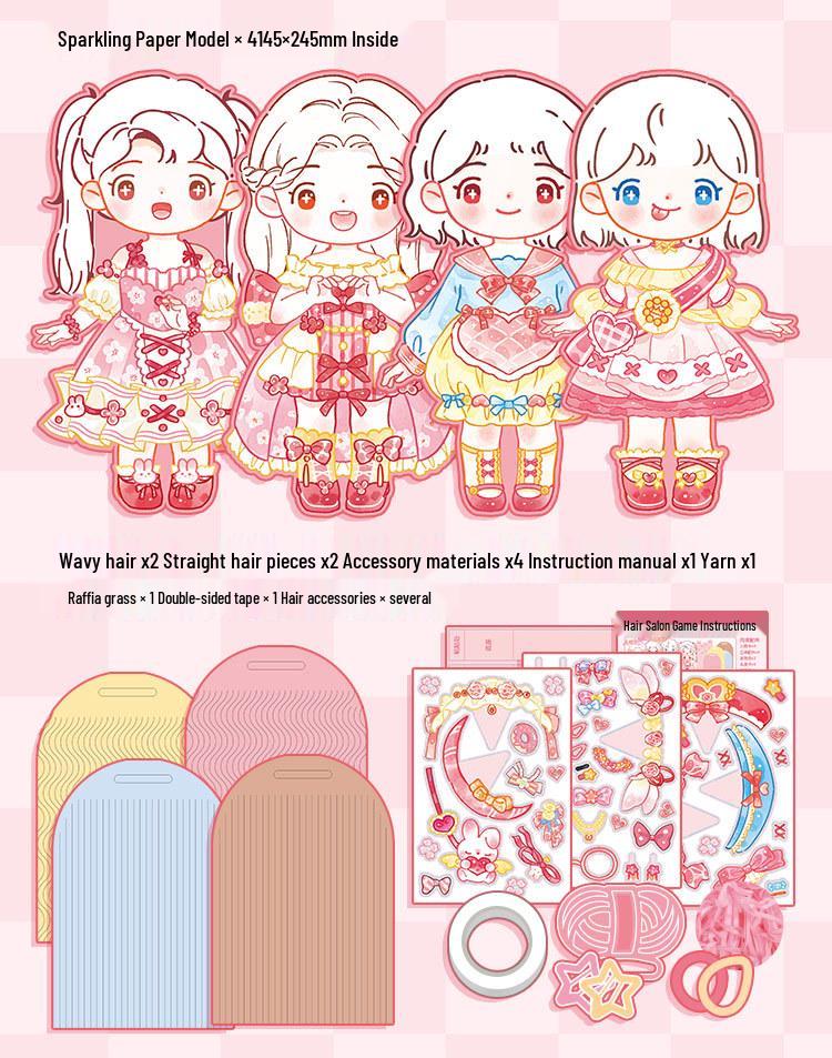 Xin Mo Mian Mian Hair Salon Handmade Sticker Pack: Children's Paper Cutting & No-Cut Quiet Book