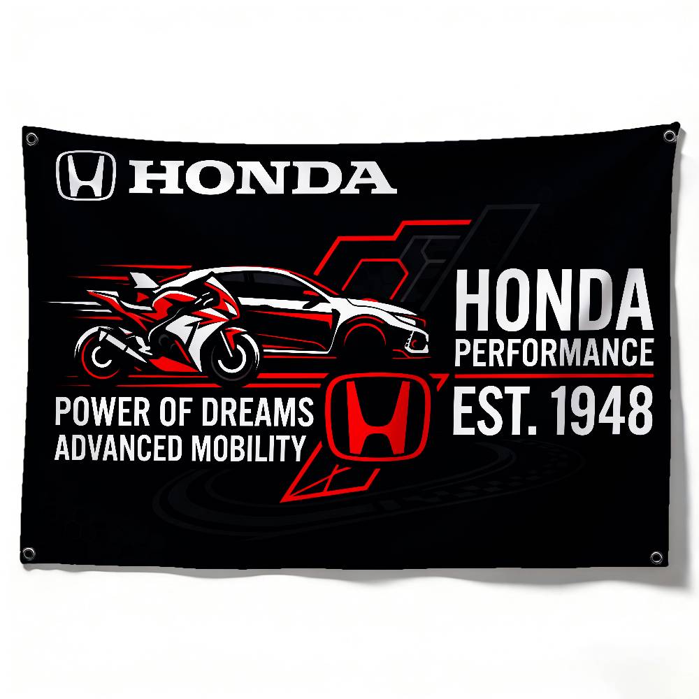 BWG5  FOR HONDA RACING Decorative Flag High Quality Polyester Fade Resistant Machine Washable Indoor Outdoor Hanging Banner