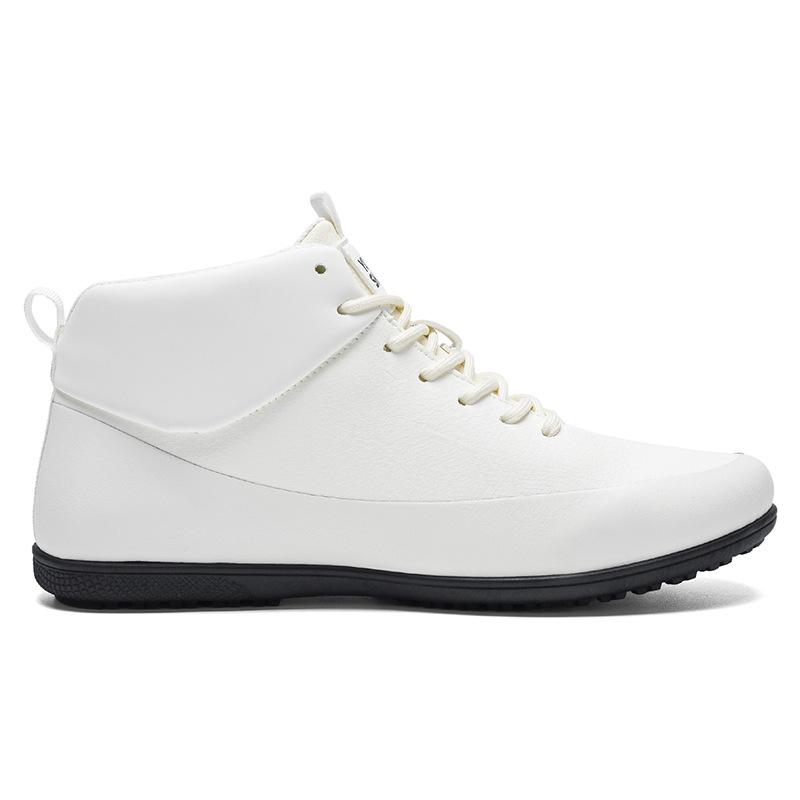 Autumn and Winter Mid-help Casual Shoes Men's Foot Cover Wear-resistant Jogging Leather Men's Shoes Men's Casual Leather Shoes