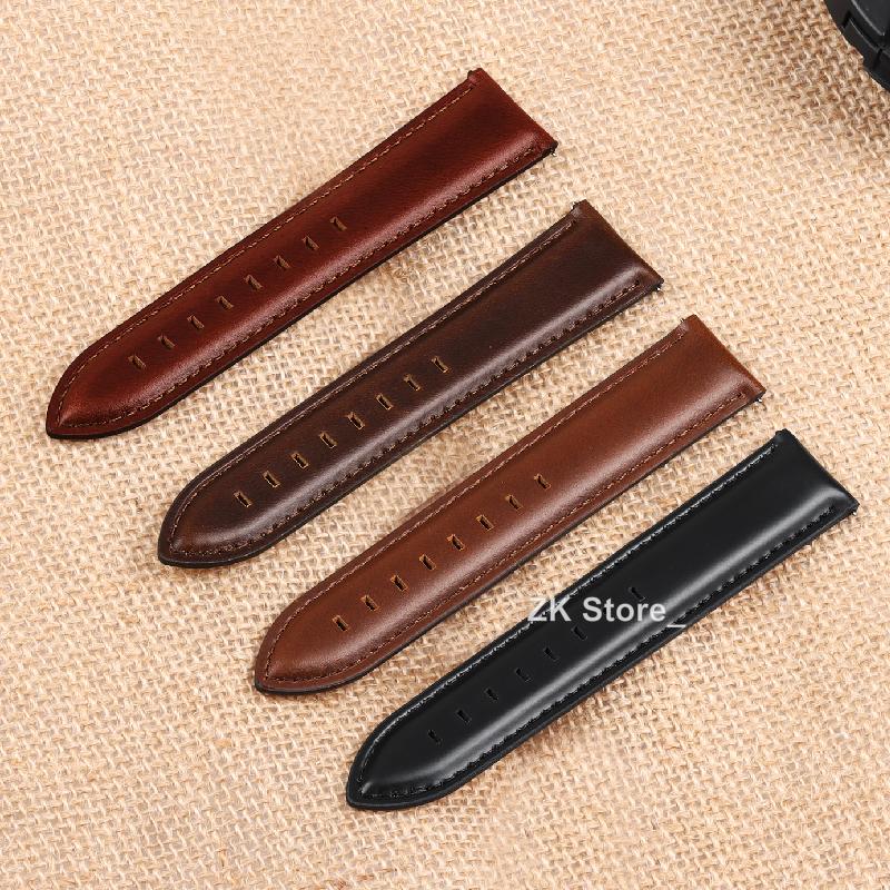 Genuine Calfskin Leather Watch Band 18mm 20mm 22mm Strap Quick Release Bracelet Vintage Thick Cowhide Replacement Wristband Belt