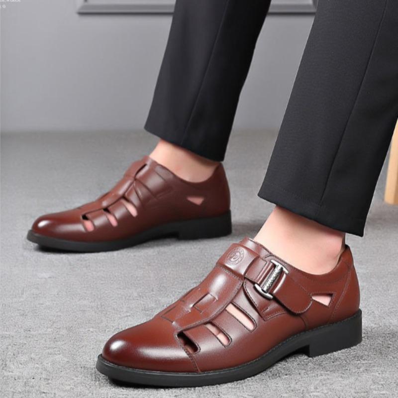 Men's Sandals Fashion Outdoor Casual Shoes for Men Breathable Hollow Out Sandal Summer Business Leather Sandals Sandalias Hombre