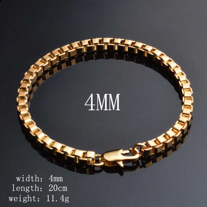 Rope Chain Box Necklace Stainless Steel Chains Link Necklaces Pendant Jewelry 4MM