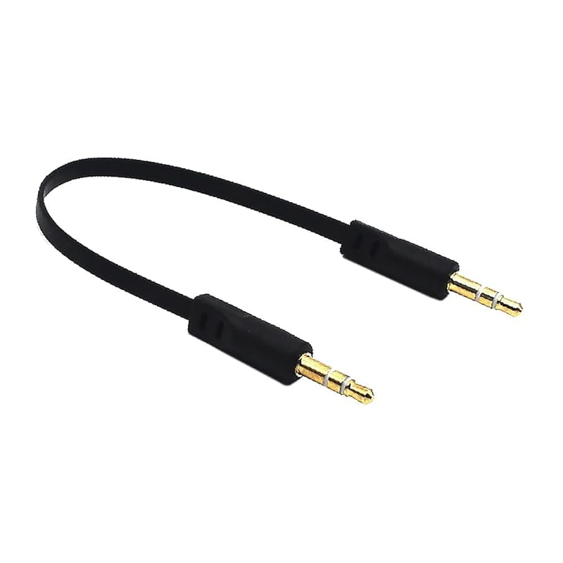 6 Inch 3.5mm Audio Extension Cable, Straight Famale to 90 Degree Angle Male 1/8" TRS Jack Extender AUX Cord for Headphone, Speaker, Car Stereo, Home