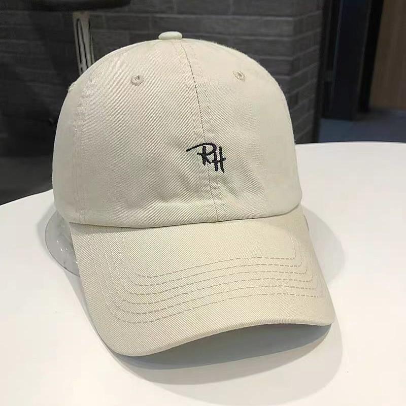 Baseball cap female Korean version simple RH letter washed curved brim hat street versatile style youth cap