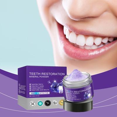 AMZ Purple Tooth Powder 50g- Brightening Tooth Powder, Removes Stains, Protects Glaze, Brightening, Freshens Breath, Deep Teeth Cleaning Powder