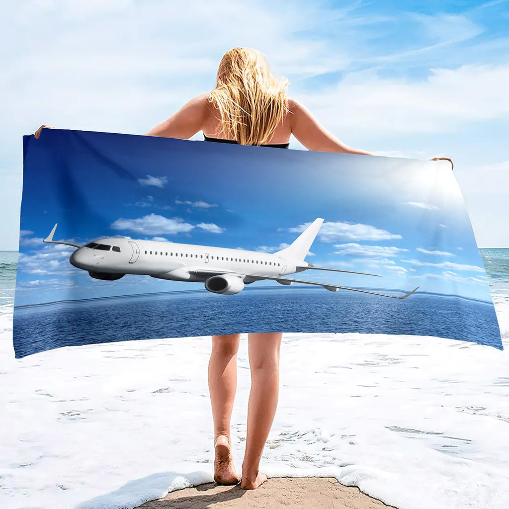 Microfiber Sand Free Beach Towel, Oversized Large Beach Towels For Travel Pool Swimming Bath Camping Yoga Aircraft Printing