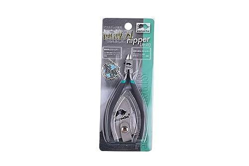 aurochs Ultra-Thin Single-Edged Nippers, Precision Cutting Tools for Plastic Models and Gate Cutting (Gray & Mint, Left-Handed)