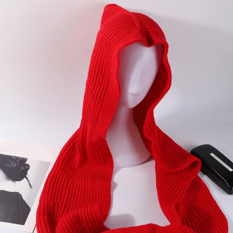 Hooded Shawl Wrap Hooded Scarf Hat Hat Scarf Set for Head Warmer Crochet for Head Scarf One Piece Scarf Windproof Cap Ho