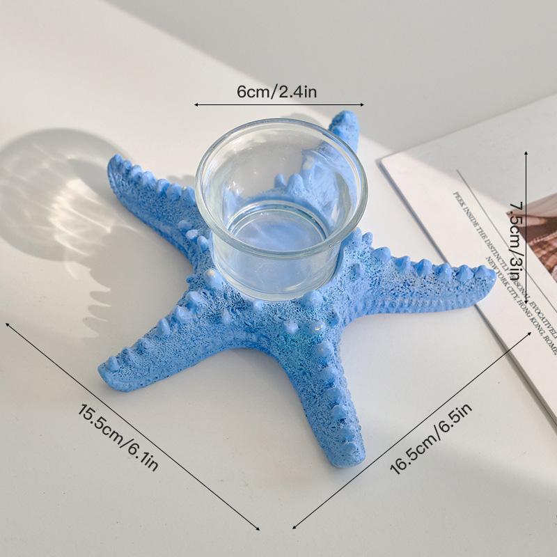 

1 шт. настольная декоративная креативная статуэтка морской звезды подсвечник для свечей праздничный пляж морская звезда смола