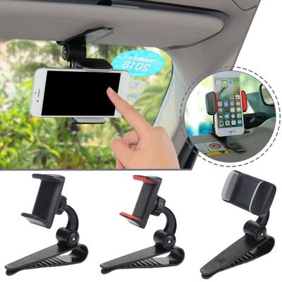 Car Sun Visor Phone Holder 360 Degree Rotation Automobiles Mount Bracket Mobile Clip Accessory Navigation Universal Phone C X6H6