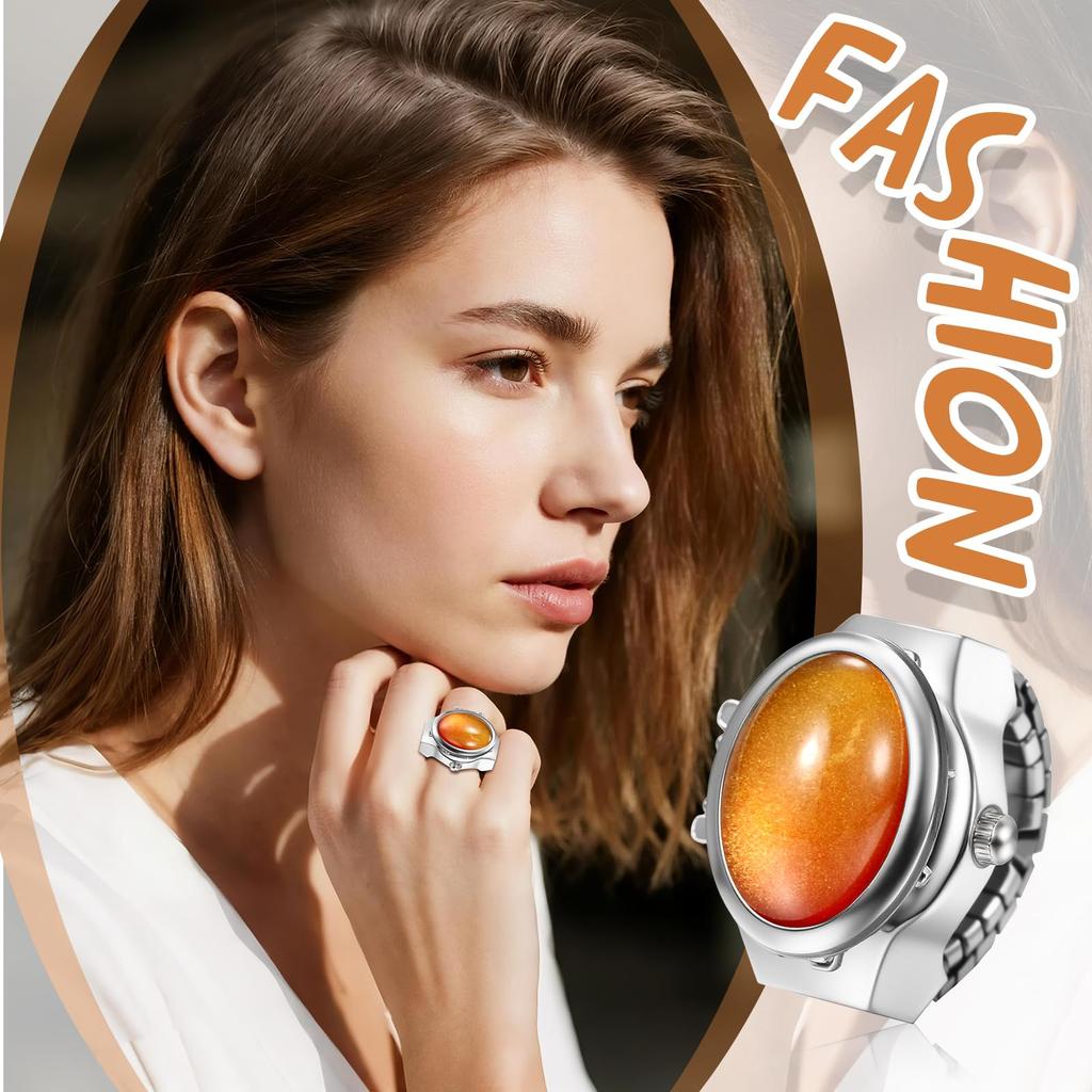 Cute and Stylish Women's Ring Watch: Stainless Steel Ring, One Size Fits Most, Quartz Movement, Fashion Accessory - Perfect Gift for Birthdays,