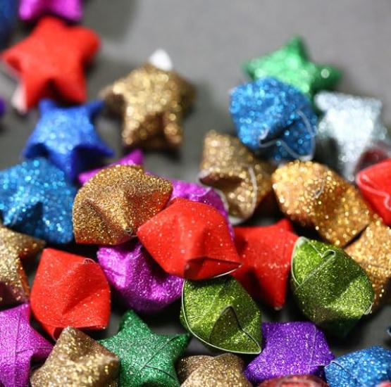 BetterJonny Lucky Star Origami 720 18 Glittery Origami Paper for DIY Crafts Strips, Sheets, Colors,