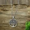 3-piece Vintage Ethnic Style Women's Jewelry Set: Antique Silver Tree of Life Pendant Earrings and Necklace, Simple and Unique Accessories