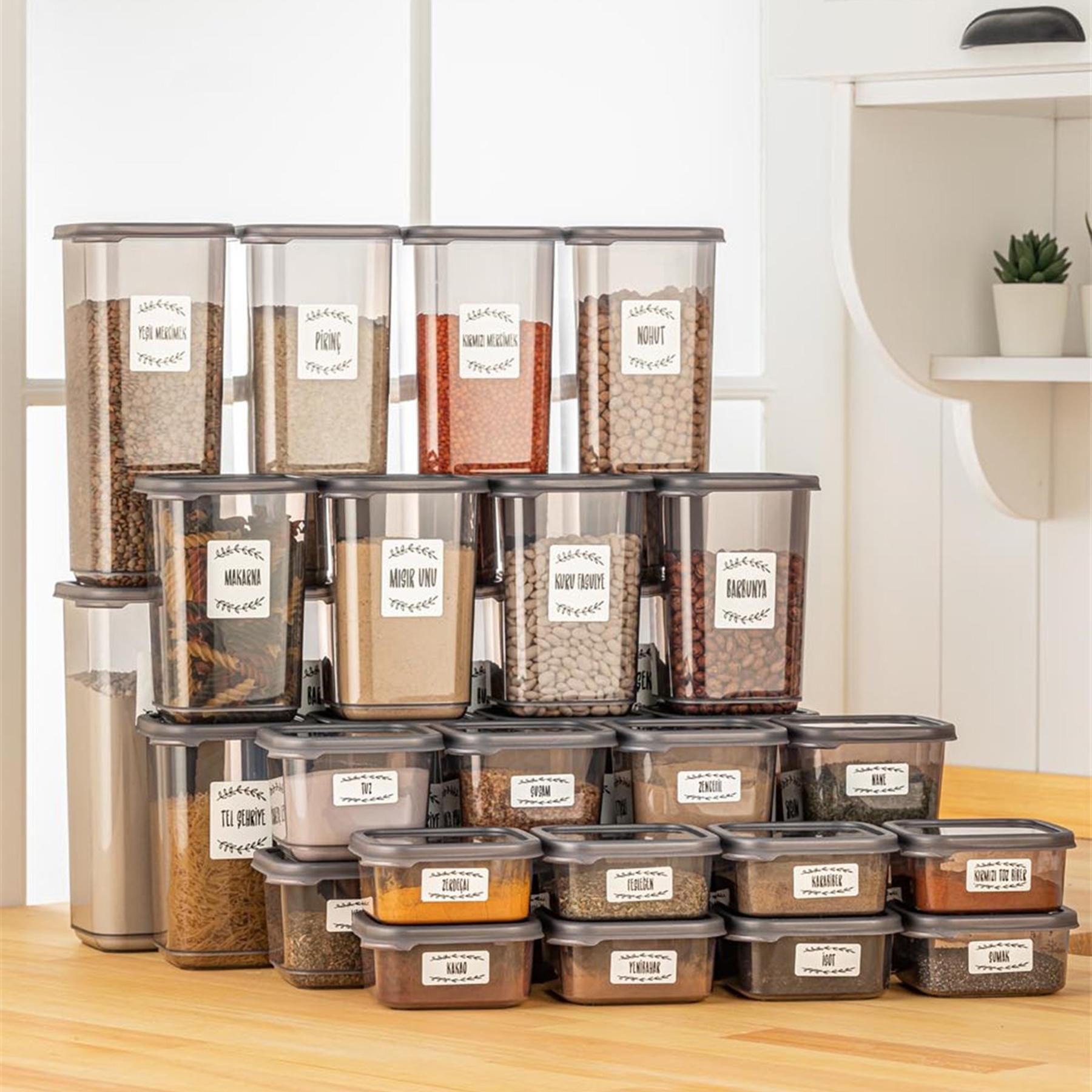 

Кухонный ящик для хранения продуктов Контейнер для продуктов 32/24/20/16/12/8/4 шт. Набор квадратных контейнеров для хранения продуктов Герметичная крышка Антрацит 0,3 л 0,5 л 1,1 л 1,7 л