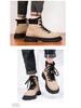 Herren High-Top Lederstiefel mit dicken Sohlen - Winter Casual Martin Stiefel mit Plüschfutter
