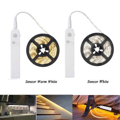 Smart LED2835 Motion Sensor Light Strip with Rechargeable Battery and USB for Wardrobe, Cabinet, or Bed