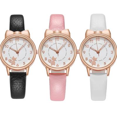 Cute Cartoon Cat Luminous Quartz Watches for Girls Wrist Watch Clocks