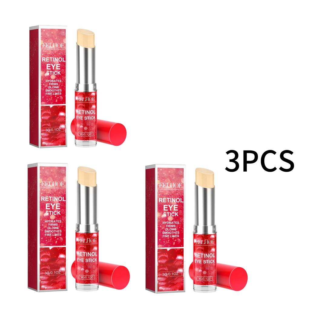 EELHOE  Retinol Eye Stick For Wrinkles Eye Cream Stick Fine Lines Moisturizing Eye Area Care Under Eye Bags Dark Circles Reduction 3g