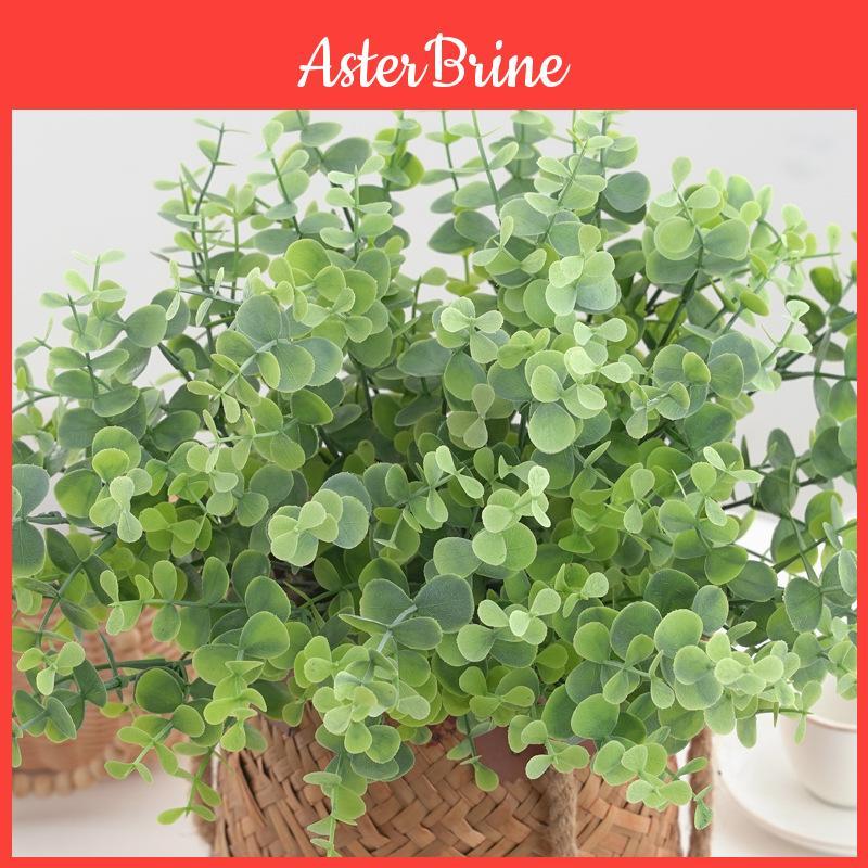 Faux Green Eucalyptus Globulus With 7 Branches For Home Party And Studio Decoration