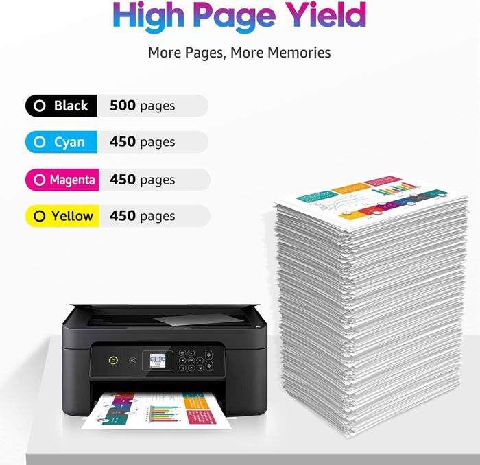 Cartouche d'encre 29 XL - HOME FIT TRAINING - Compatible Epson - Pack de 4 - 500 pages noir - 450 pages couleur